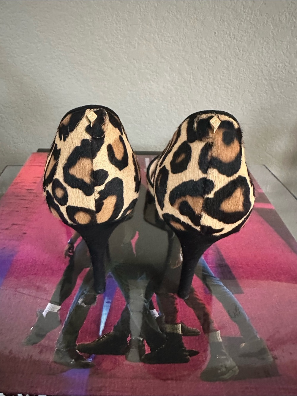Sam Edelman Telsa Leopard Haircalf Heels Size 9.5 Pointed Toe - Picture 4 of 8